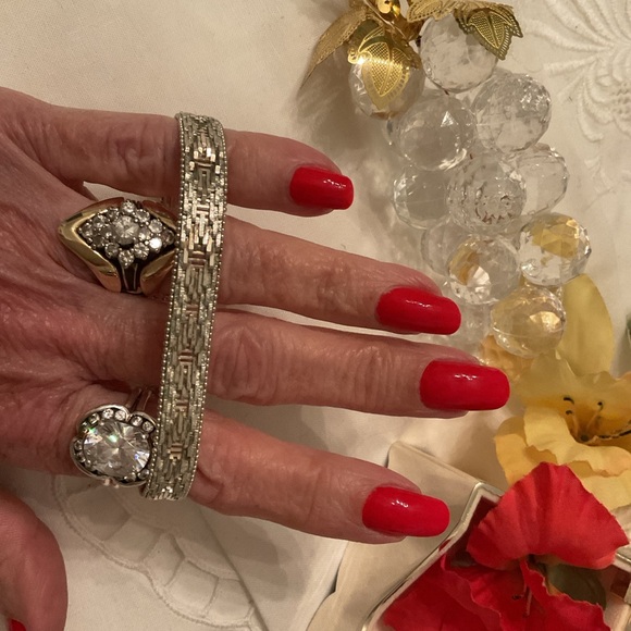 MILOR, ITALY 925 STERLING SILVER RICCO TWO-TONE GOLD/SILVER 8” BRACELET 22 GRAMS - Picture 3 of 16